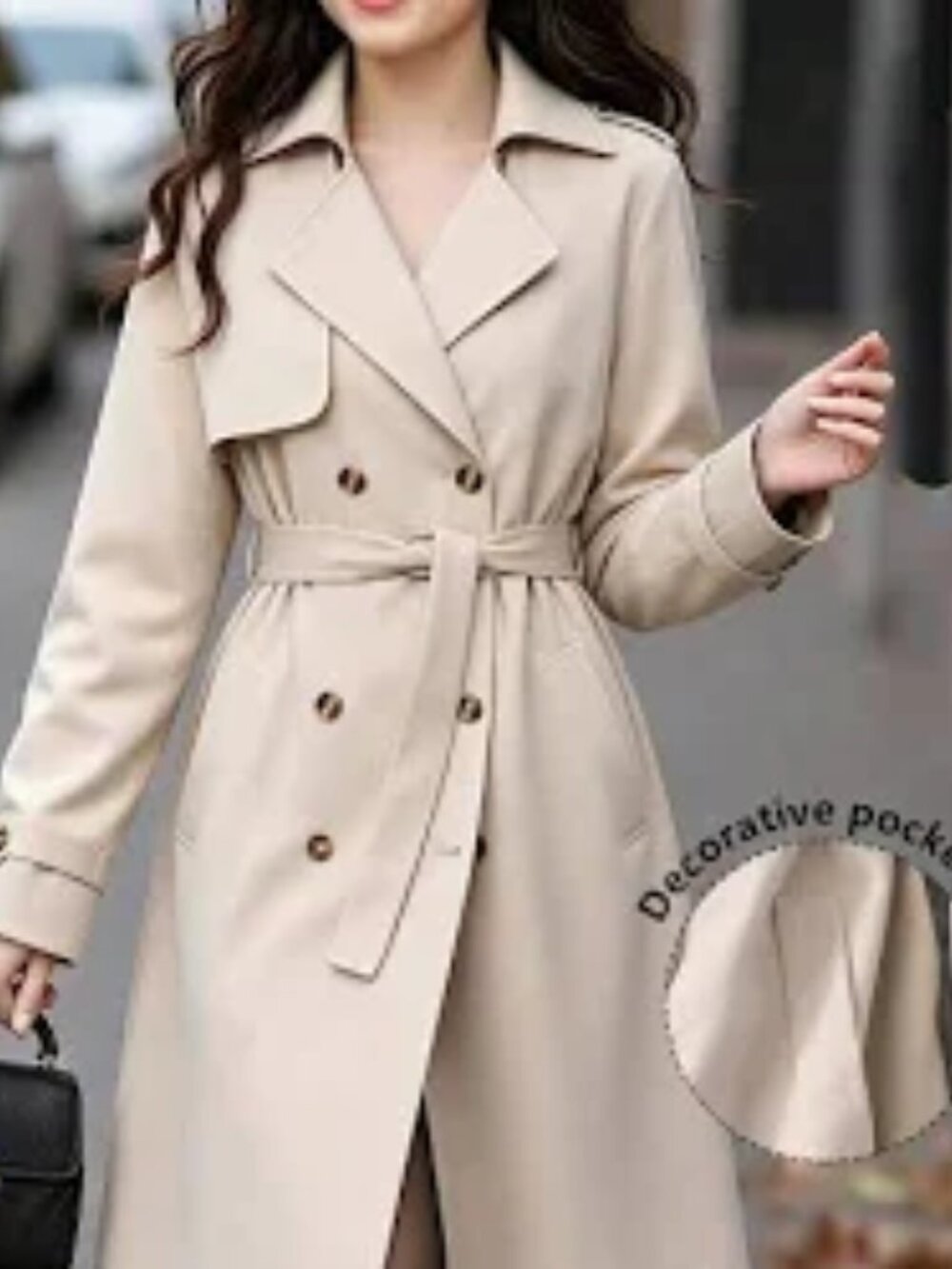 Khaki Double Breasted Trench Coat